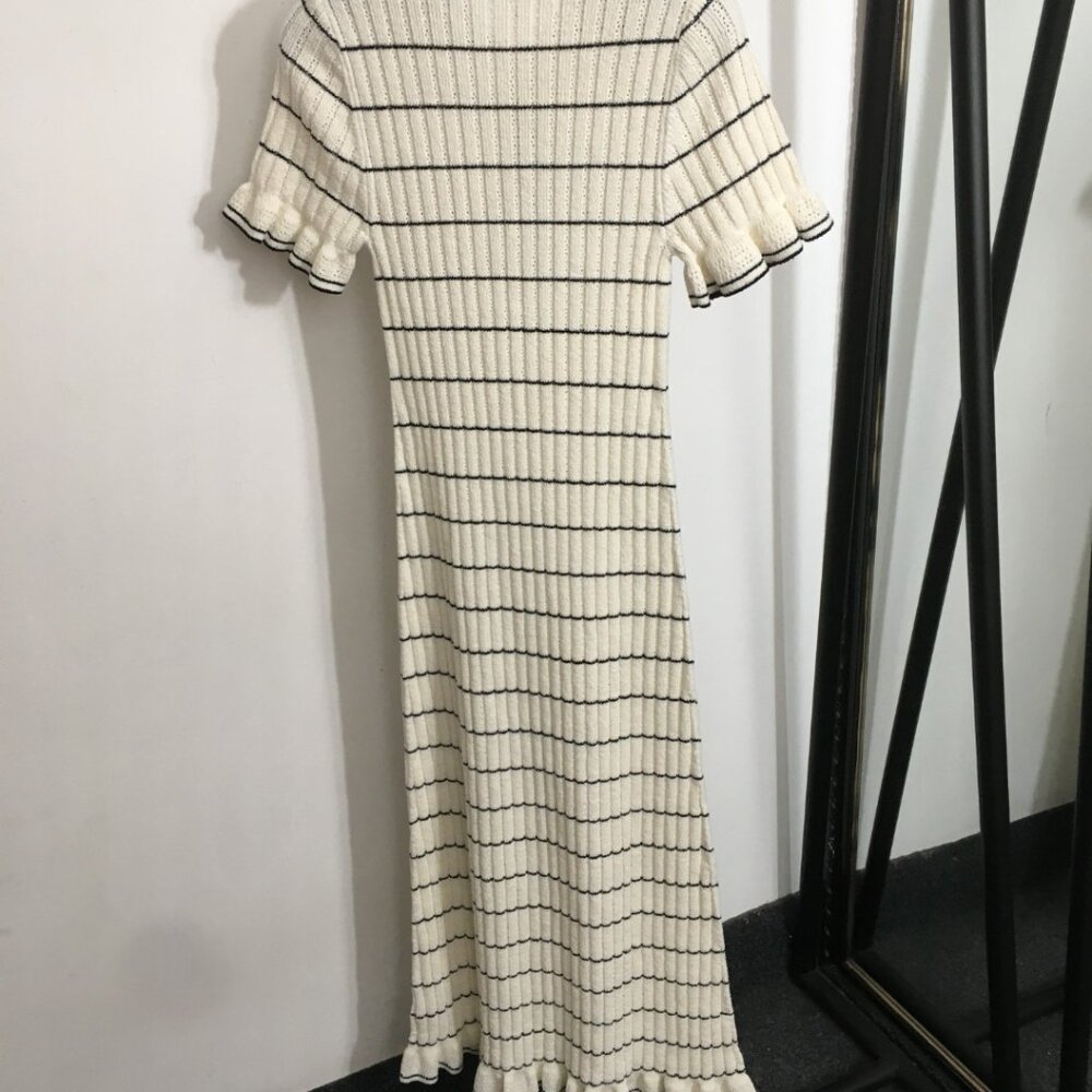 Sandro striped short-sleeved knit dress - Picture 5 of 9